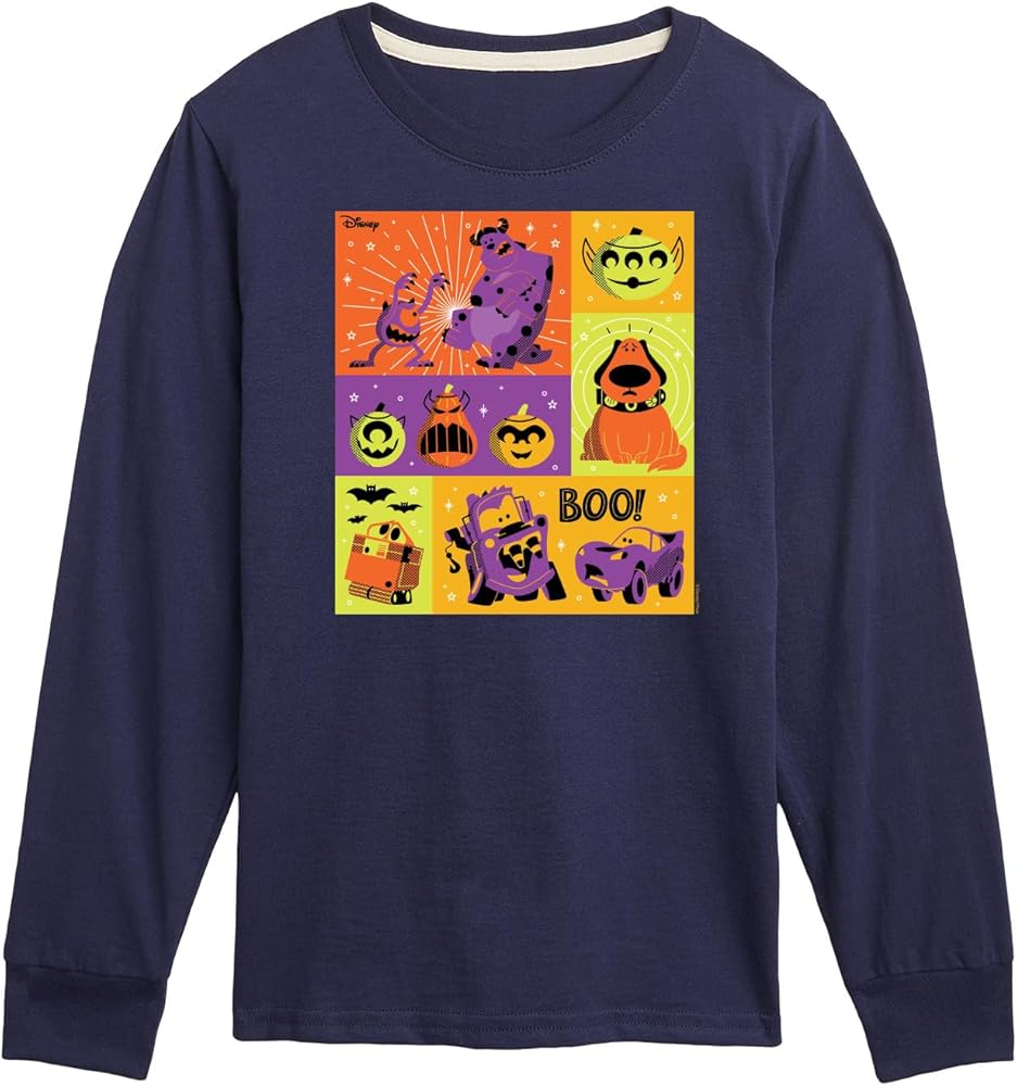 Disney Pixar - Halloween Movie Grid - Toddler & Youth Long Sleeve Graphic T-Shirt