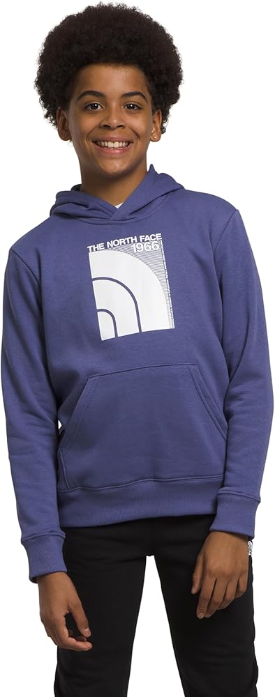 THE NORTH FACE Boys' Camp Fleece Pullover Hoodie, Cave Blue, Small