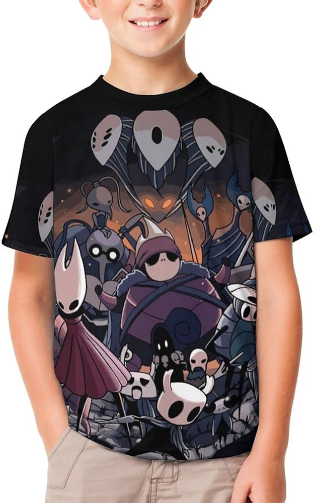 Hollow Gaming Knight Children's T-Shirt for Boys Girls Kids Crewneck Tee Shirts Short Sleeve Lightweight Blouse Tops