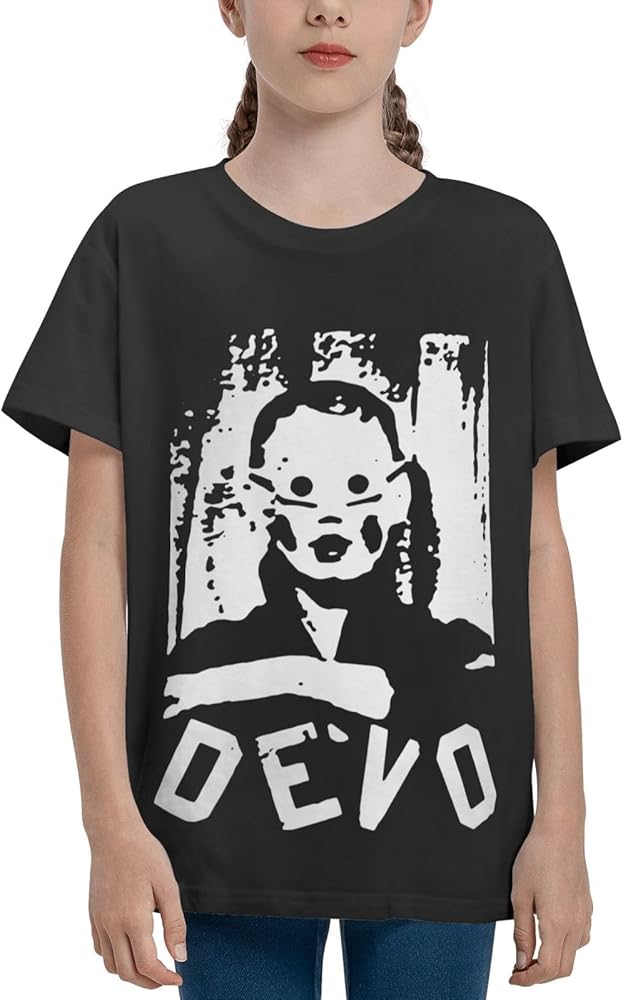 DEVOS Shirt Kids T Shirts Short Sleeve Graphic Tees Summer Casual Crewneck Tops Black, Large