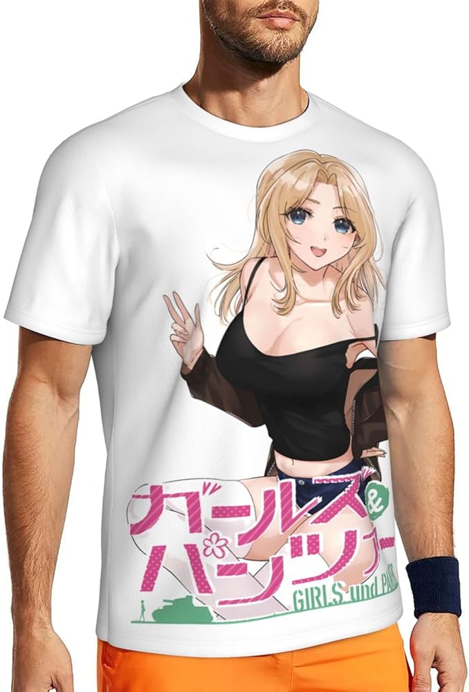 Anime Girls Und Panzer T Shirt Man's Summer O-Neck Clothes Casual Short Sleeves Tee