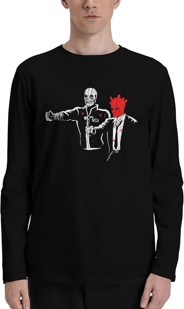 Anime Dorohedoro T Shirt Mens Summer O-Neck Tops Casual Long Sleeve Tee Black