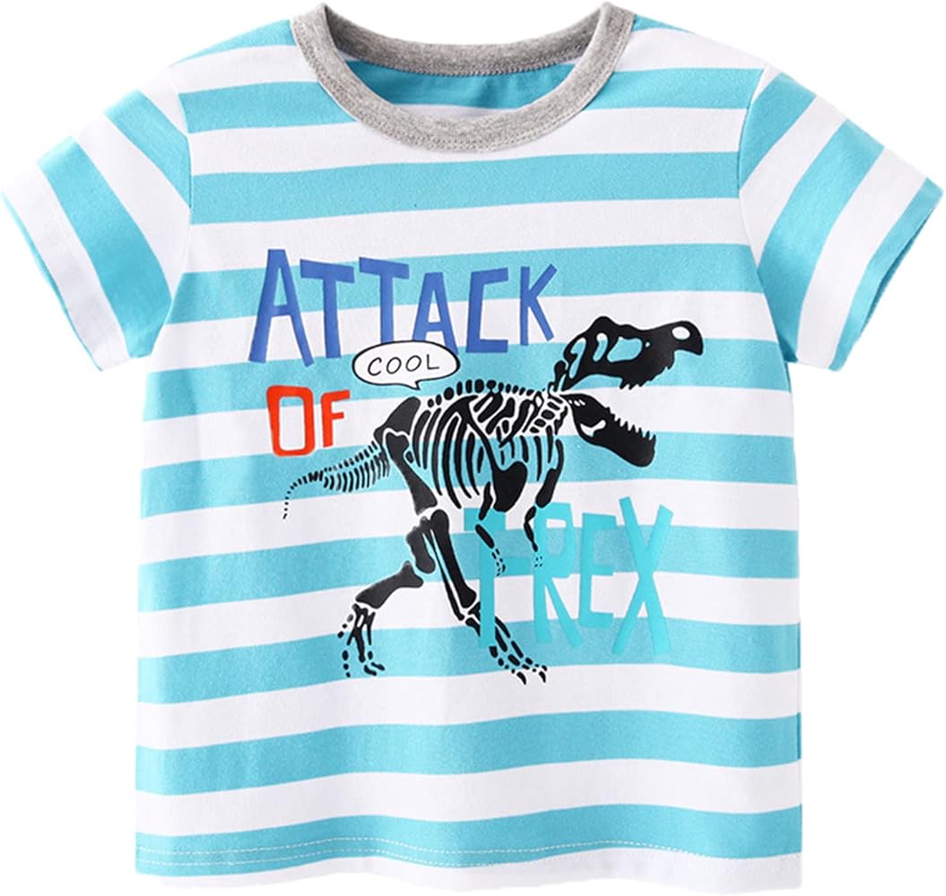 Athletic Set Toddler Kids Girls Boys Cartoon 3D Prints Loose Tops Soft Short Sleeve T Shirt Tee Tops Clothes Medium Boys