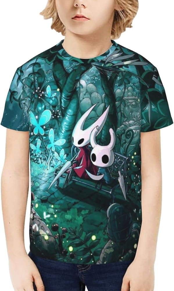 Hollow Gaming Knight Unisex Graphic T-Shirts Crewneck Summer Shirt Short Sleeve Tops Blouse for Boys Girls