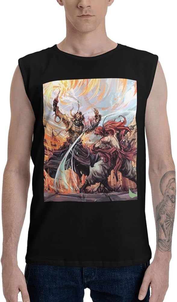 Anime Kenshin Rurouni Tank Top Men's Summer Sleeveless Tee Casual Running Workout Sport Vest