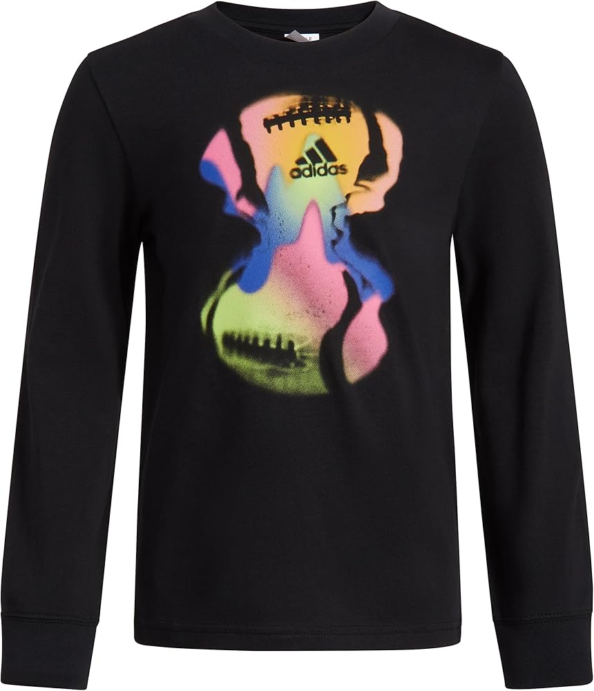 adidas Boys' Long Sleeve Cotton Graphic T-Shirt