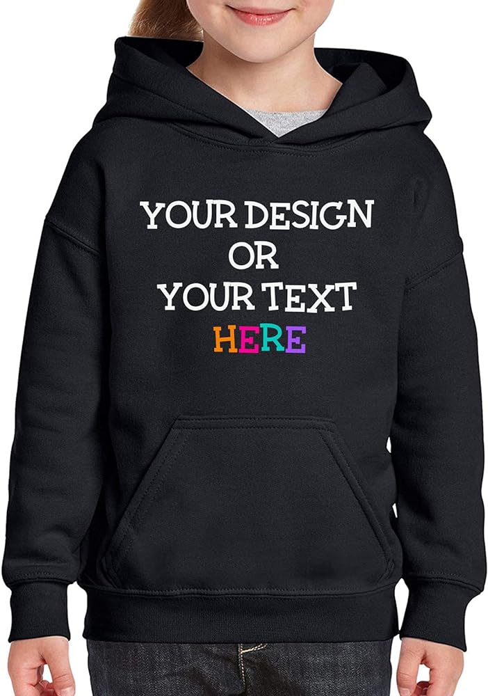 Personalized Hoodie for Boys Girls Kids Custom Your Image Text Photo Design Front and Back Print Options