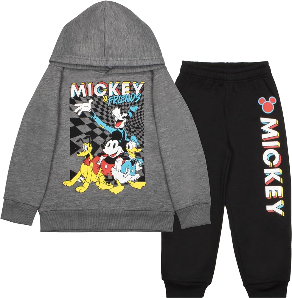 Disney Mickey Mouse Boys Pullover Hoodie & Pants, 2-Piece Outfit Set for Kids and Toddlers