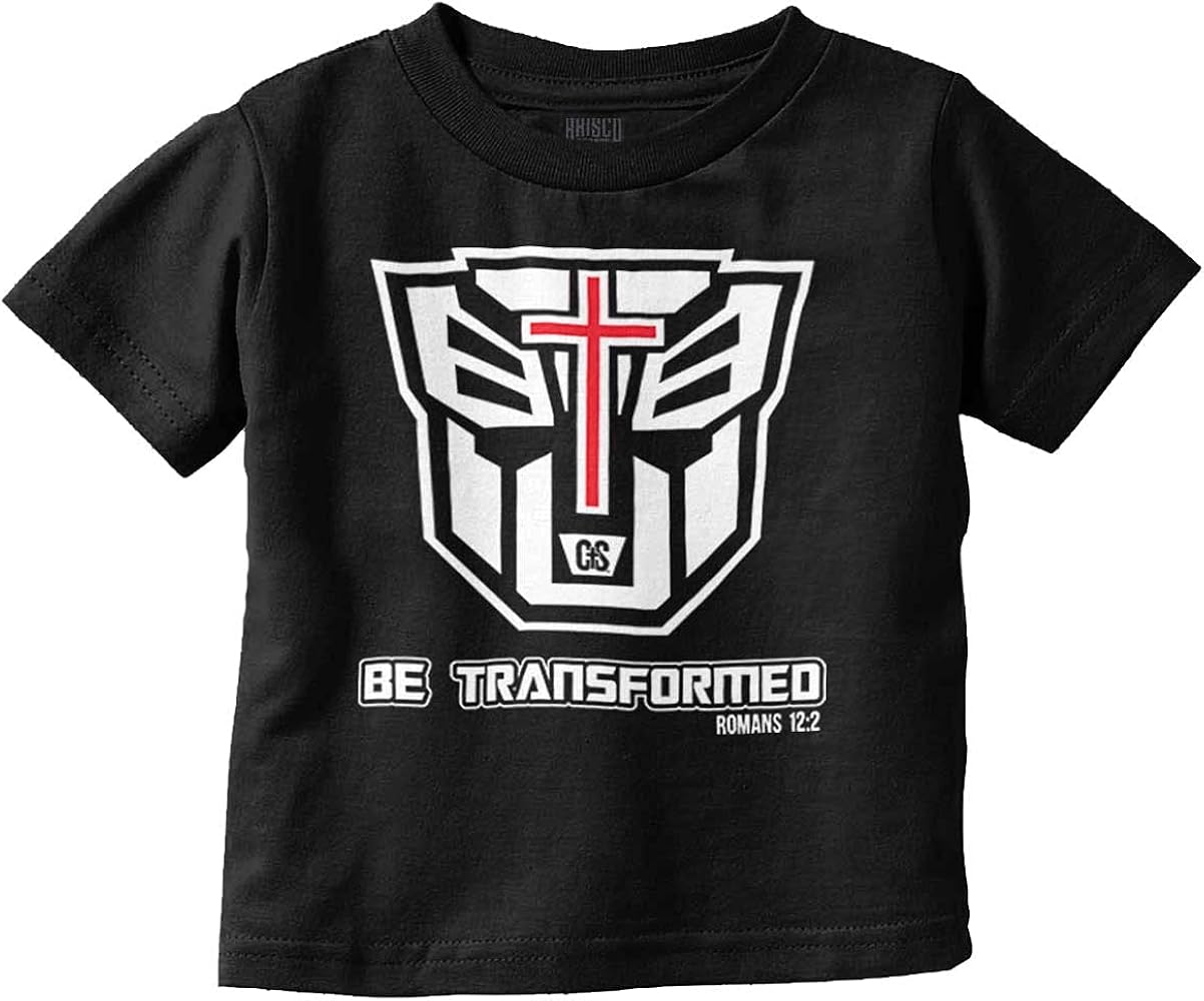 Brisco Brands Christian Bible Verse Be Transformed Toddler Boy Girl T Shirt