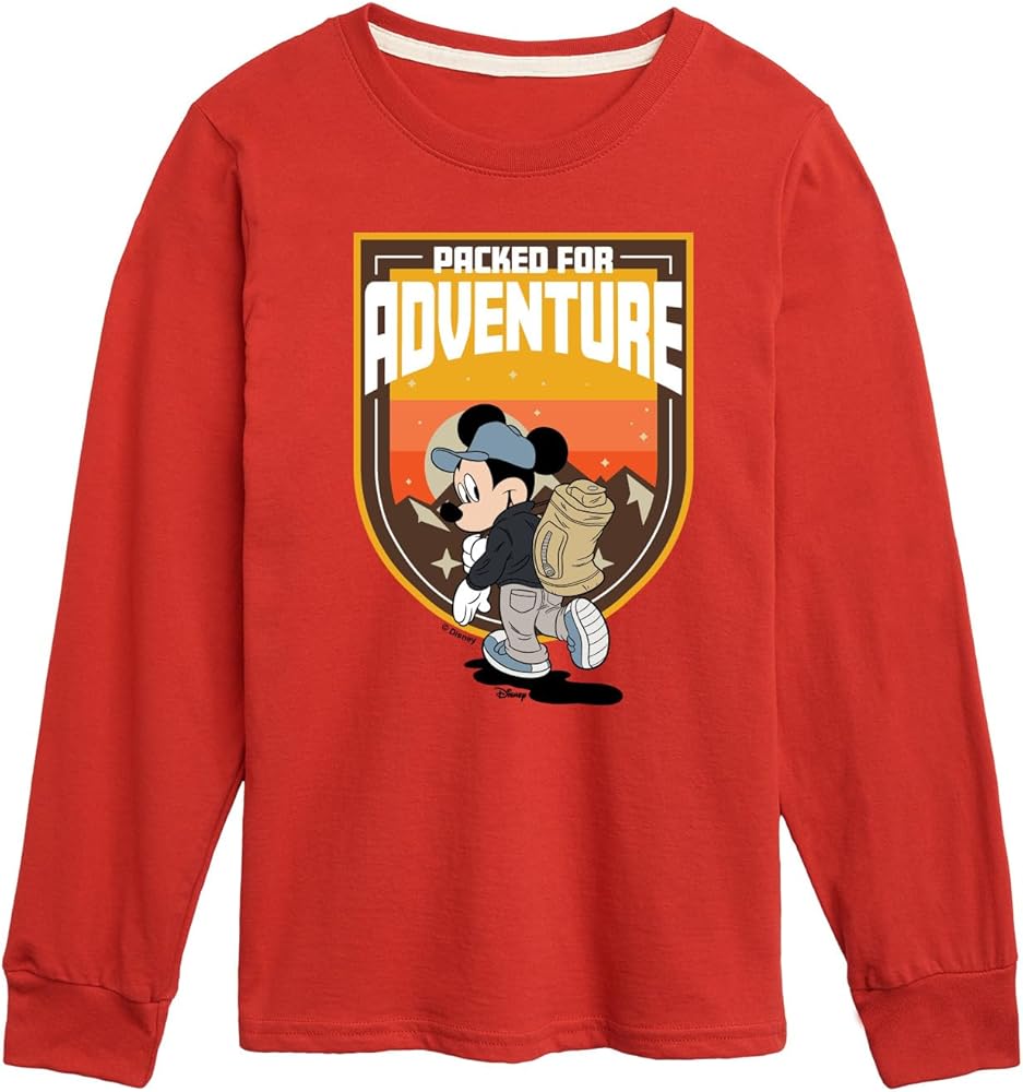 Disney Mickey Mouse - Packed for Adventure - Youth Long Sleeve Graphic T-Shirt