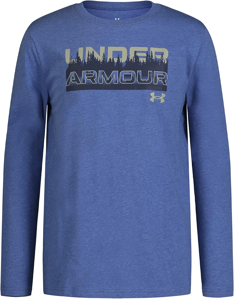 Under Armour Boys' Outdoor Long Sleeve Tee, Stylish Crew Neckline, Cute Full Fit