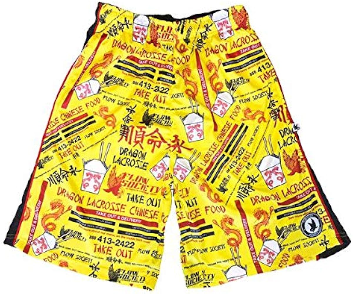 Flow Society Chinese Take Out Boys Lacrosse Shorts | Boys LAX Shorts | Lacrosse Shorts for Boys | Kids Athletic Shorts