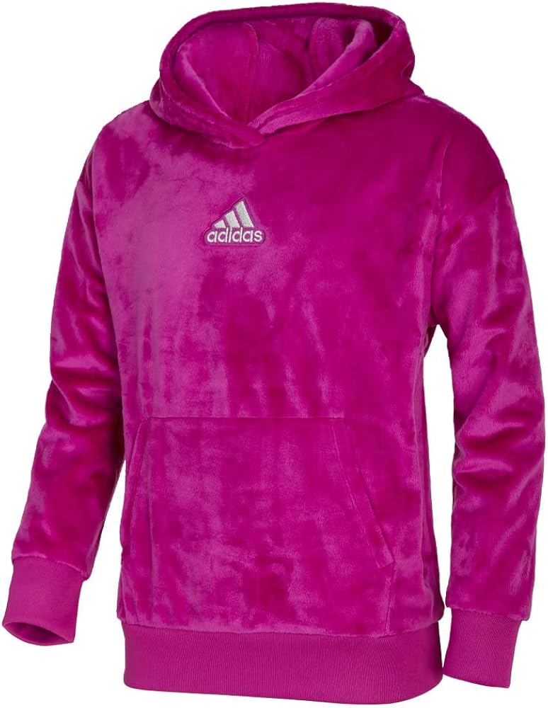 adidas Cozy Fleece Pullover Hoodie Kids', Pink, Size L