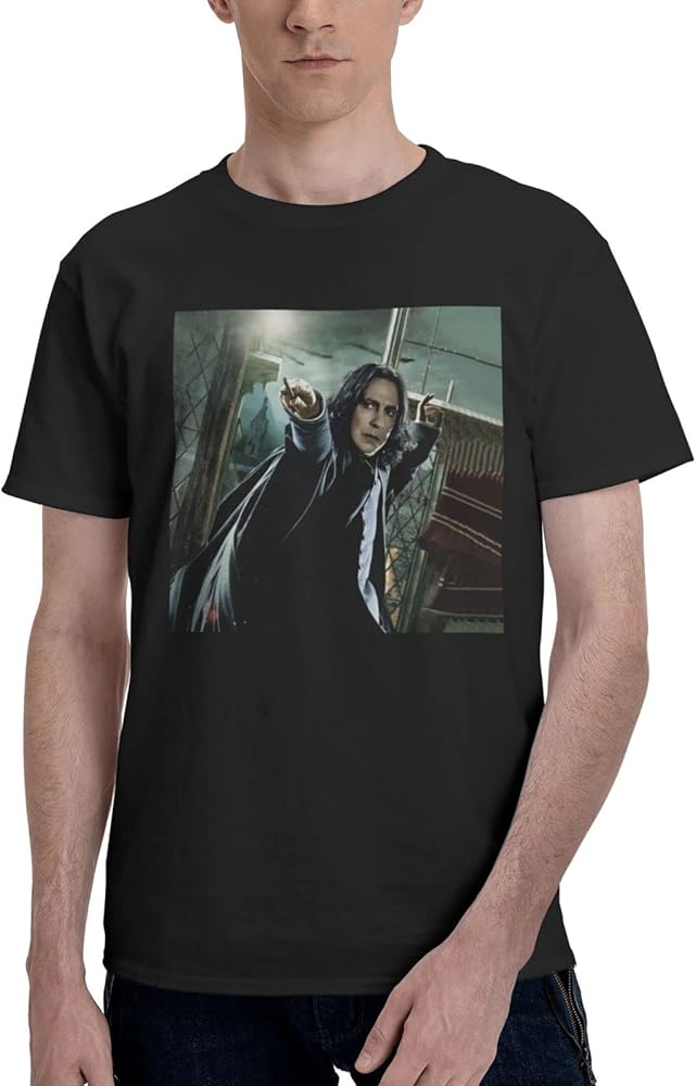 Alan Rickman T Shirt Mens Lightweight Soft Short Sleeve Casual Basic Round Neck Tee Tops