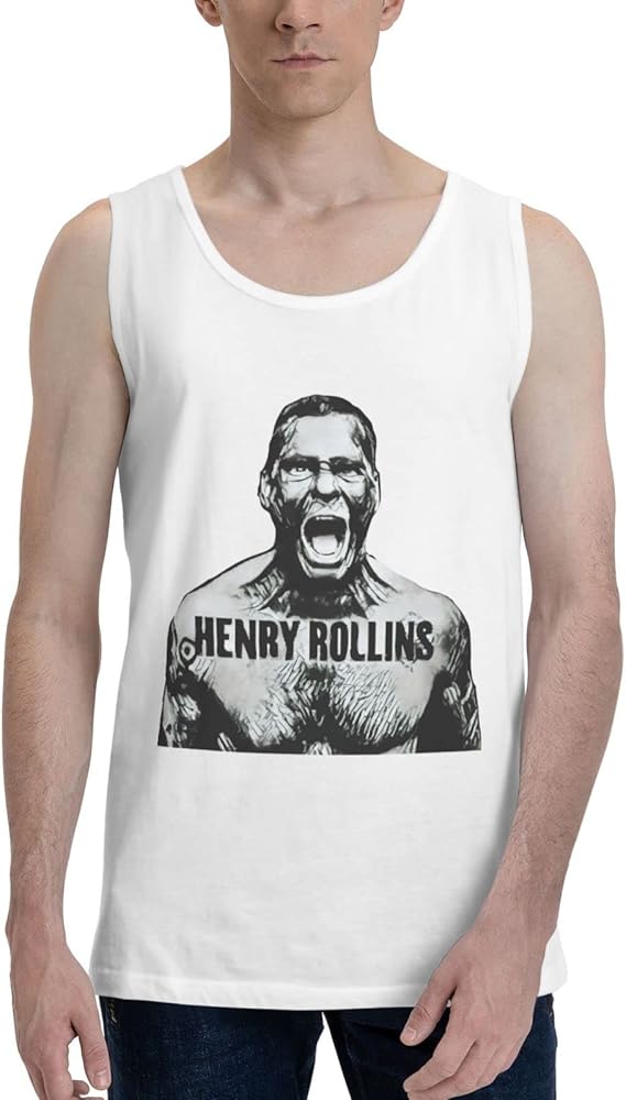 Henry Rollins Tank Top Man's Summer Sleeveless Tee Cool Workout Swim Beach Shirts for Bodybuilding Gym Fitness Training