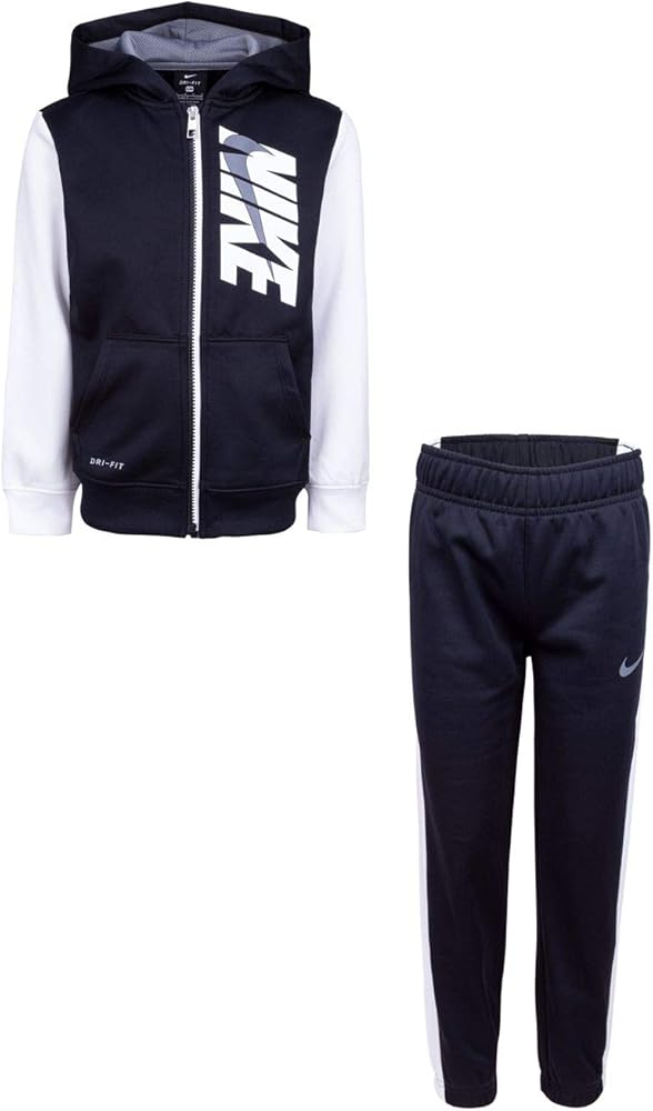 Nike Boy`s Dry Fit Therma Zip Hoodie & Sweatpants 2 Piece Set Little Kids