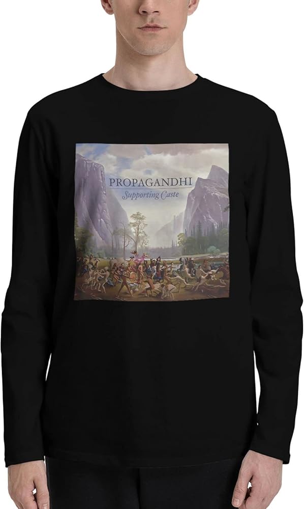 T Shirt Propagandhi Man's Fashion Round Neck T-Shirts Classical Long Sleeve Tops Black