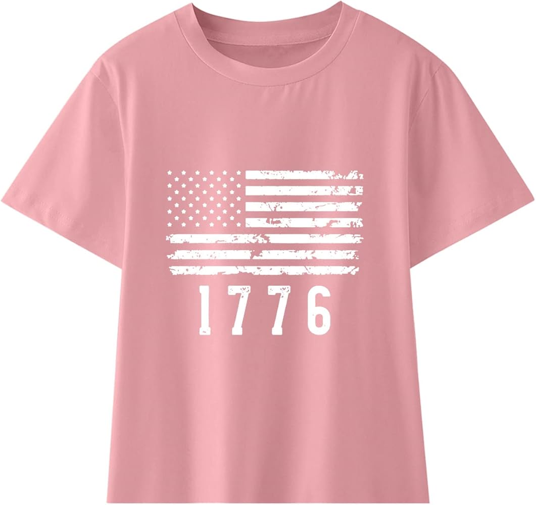 4th of July T Shirts Toddler Girls Boys American Flag Shirts Kids Novelty Fashion Patriotic Tops Summer Outfits