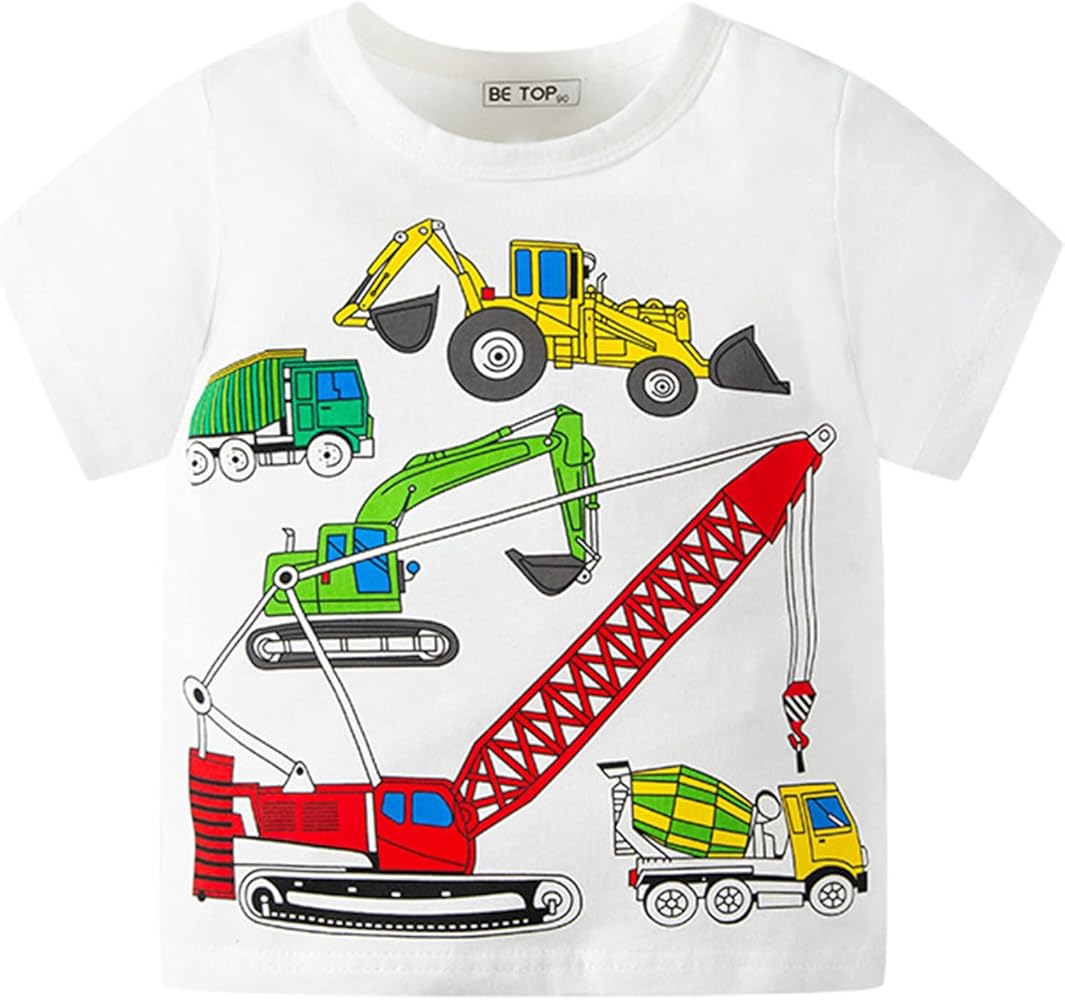 Toddler Shirts Kids Baby Boys Girls Cartoon Cars Summer Short Sleeve Crewneck T Shirts Tops Tee Clothes Crop Top