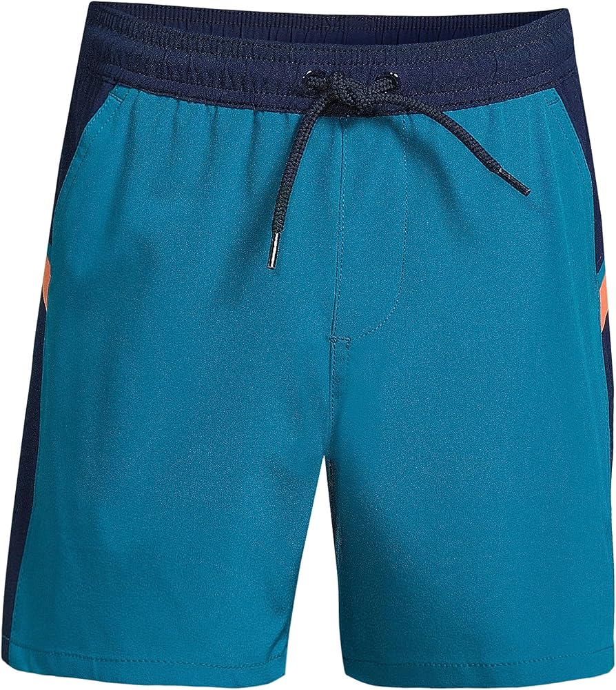 Lands' End Boys Hydroliner Quick Dry UPF 50 Swim Trunk