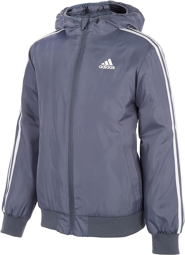 adidas Boys' Zip Front Classic Bomber Hooded Jacket