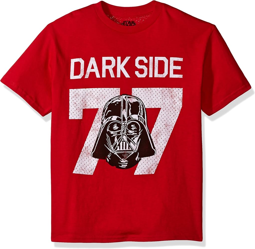 STAR WARS Boys' Big Vader Dark Side 77 Jersey Graphic Tee