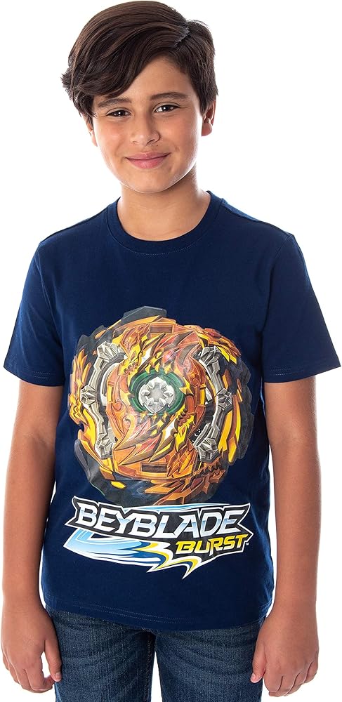 Beyblade Burst Boys' Wizard Fafnir Spinner Top Kids Short Sleeve T-Shirt Tee