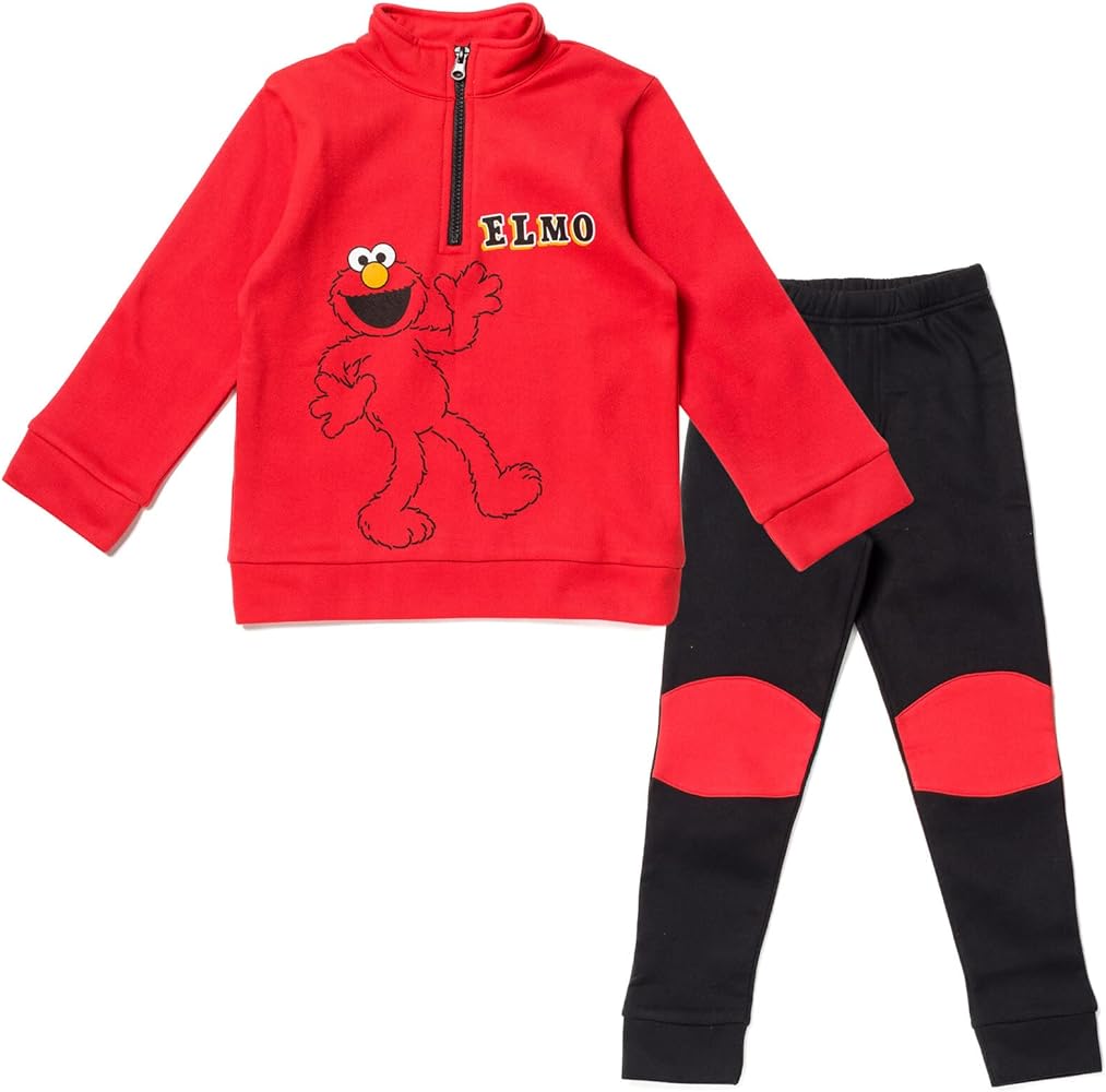 Sesame Street Elmo Fleece Half Zip Sweatshirt and Pants Set Infant to Toddler