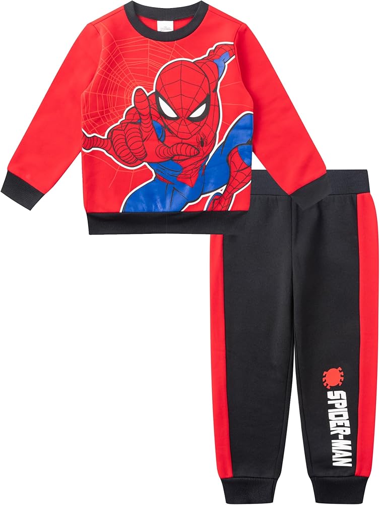 Marvel Spider-Man Boys 2 Piece Sweatshirt and Pants Set for Toddlers and Big Kids