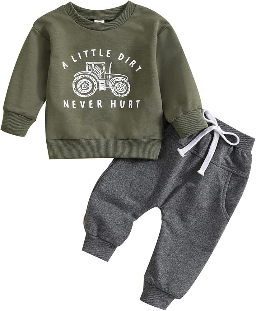 2t Boys Summer Clothes Toddler Boys Long Sleeve Letter Prints Tops And Pants Child Kids 2PCS Set Toddler Apparel