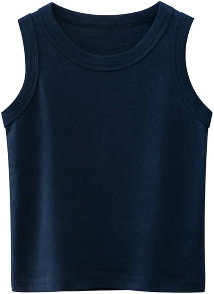 Unisex Little Boys Girls Sleeveless Tank Tops Vest Summer Solid T-Shirts Undershirts