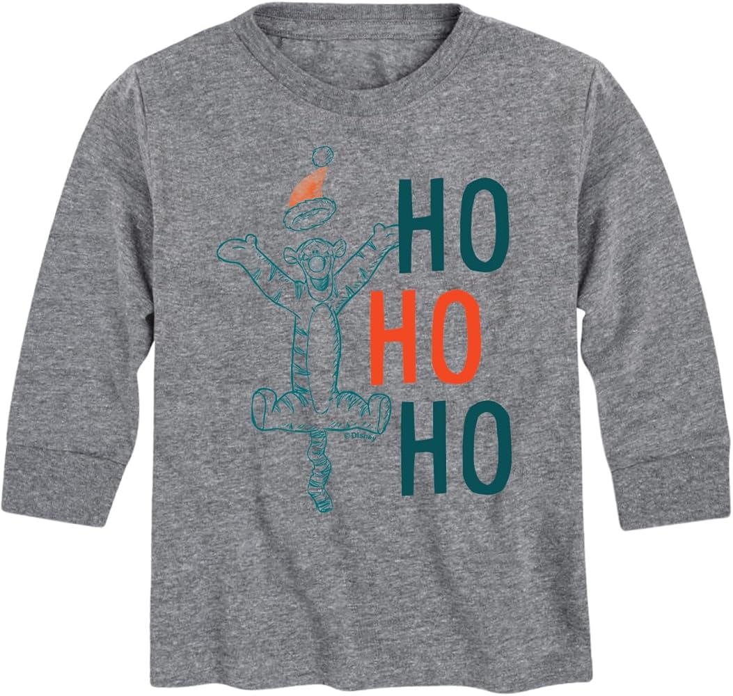 Disney Winnie The Pooh - Tigger - Christmas Ho Ho Ho - Toddler & Youth Long Sleeve Graphic T-Shirt