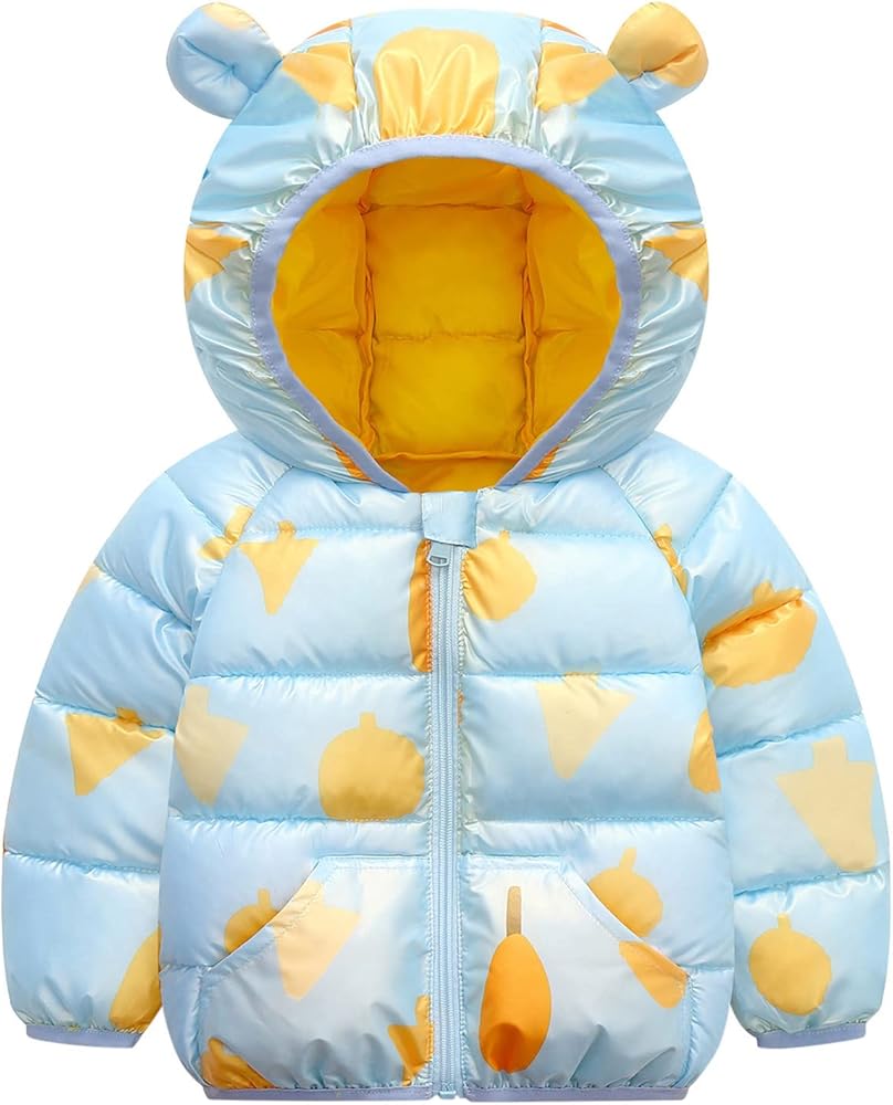 Boys Winter Coat 6 Boys Girls Winter Windproof Solid Coats Bear Ears Hooded Jacket Outwear Coats for Kids