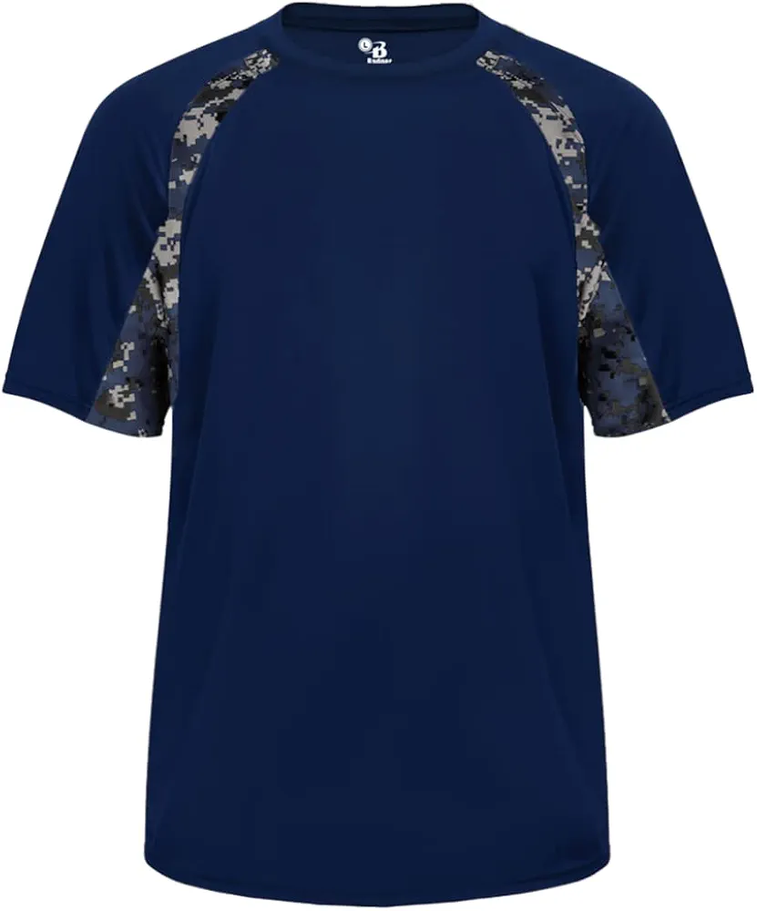 Badger Sports Digital Hook Youth Tee Navy/Navy Digital Medium