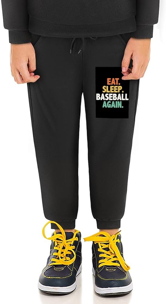 Vintage Retro Baseball Youth3d Printed Pullover Hoodie Casual Sports Long Pants Track Fit Joggers Sweatpants for Trainingwith Pockets, S