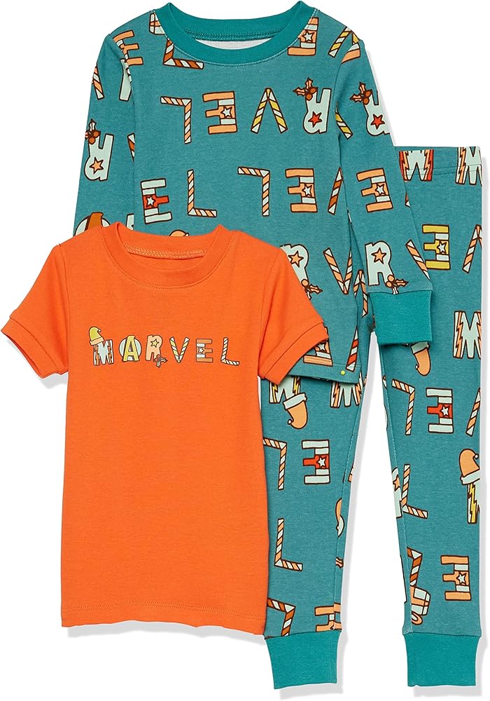 Amazon Essentials Marvel Boys and Toddlers' Snug-Fit Pajama Sleep Sets