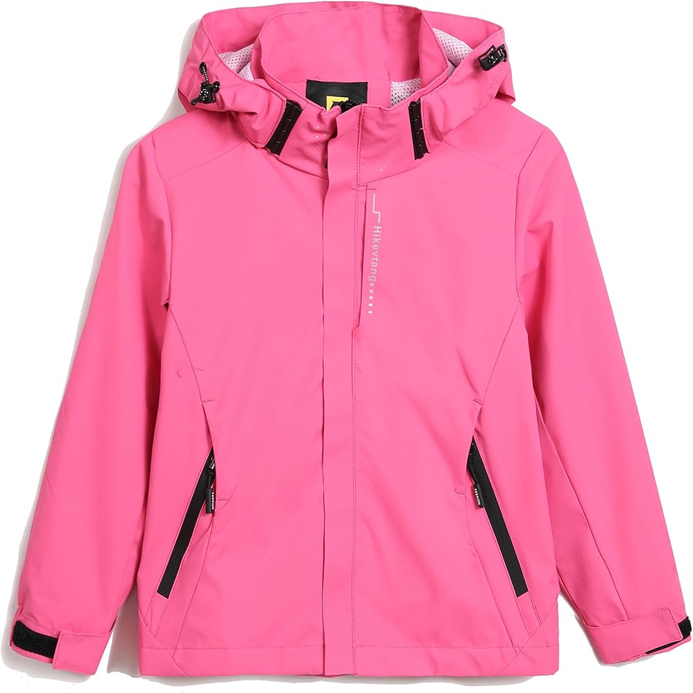 Boys Girls Lightweight Raincoat Waterproof Hooded Rain Jacket Windbreaker kids jacket