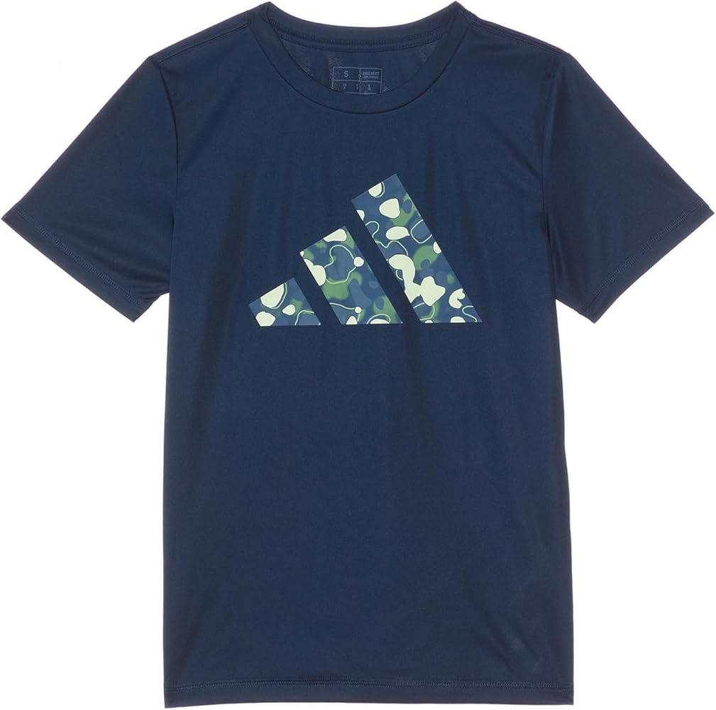 adidas Boys' Pebble Camo Logo Ss Tee(Big Kid)