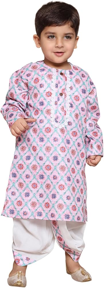 AJ DEZINES Kids Printed Kurta Dhoti Set for Boys Indian Traditional Party Wear Bollywood Style Wedding Dress || Diwali Outfit