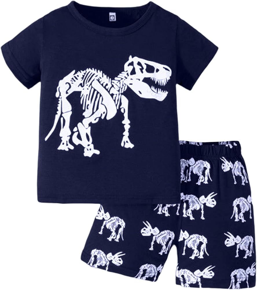 Baby Boy Summer Outfits Short Sleeve Button Down T-Shirt Casual Cute Shorts Set Kids Cartoon Print Clothes