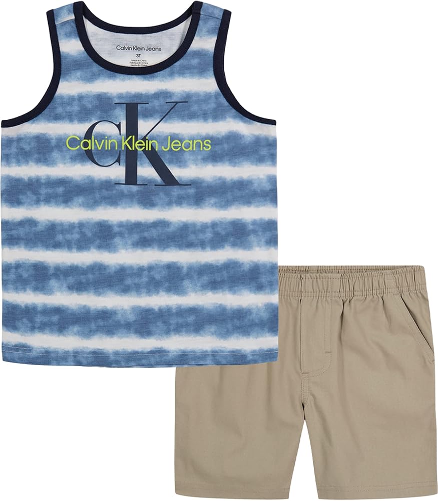 Calvin Klein boys 2 Pieces Tank Short Set