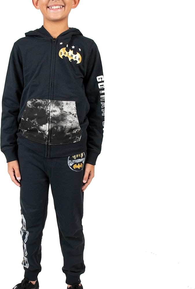 Bioworld Batman Core Gotham City PD Youth Boys Zip Hoodie and Jogger Pants