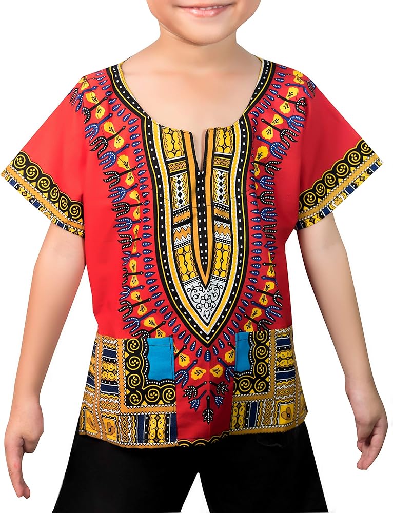 Kids Dashiki Shirt Tribal African Children Boys Girls Shirts