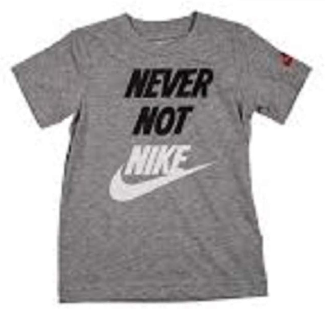 Nike Boy's Never Not T-Shirt 86E754-042 (6, Dk Gr HTHR) Dark Gray Heather