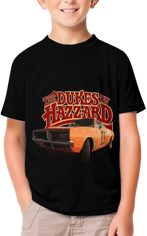 Child Crewneck T Shirt Short Sleeve Top for Hazzard Dukes T Shirts,Casual Summer T Shirts