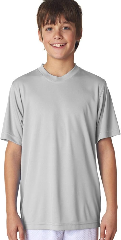 UltraClub 8420Y Youth Cool & Dry Sport Performance Interlock Tee - Grey - M