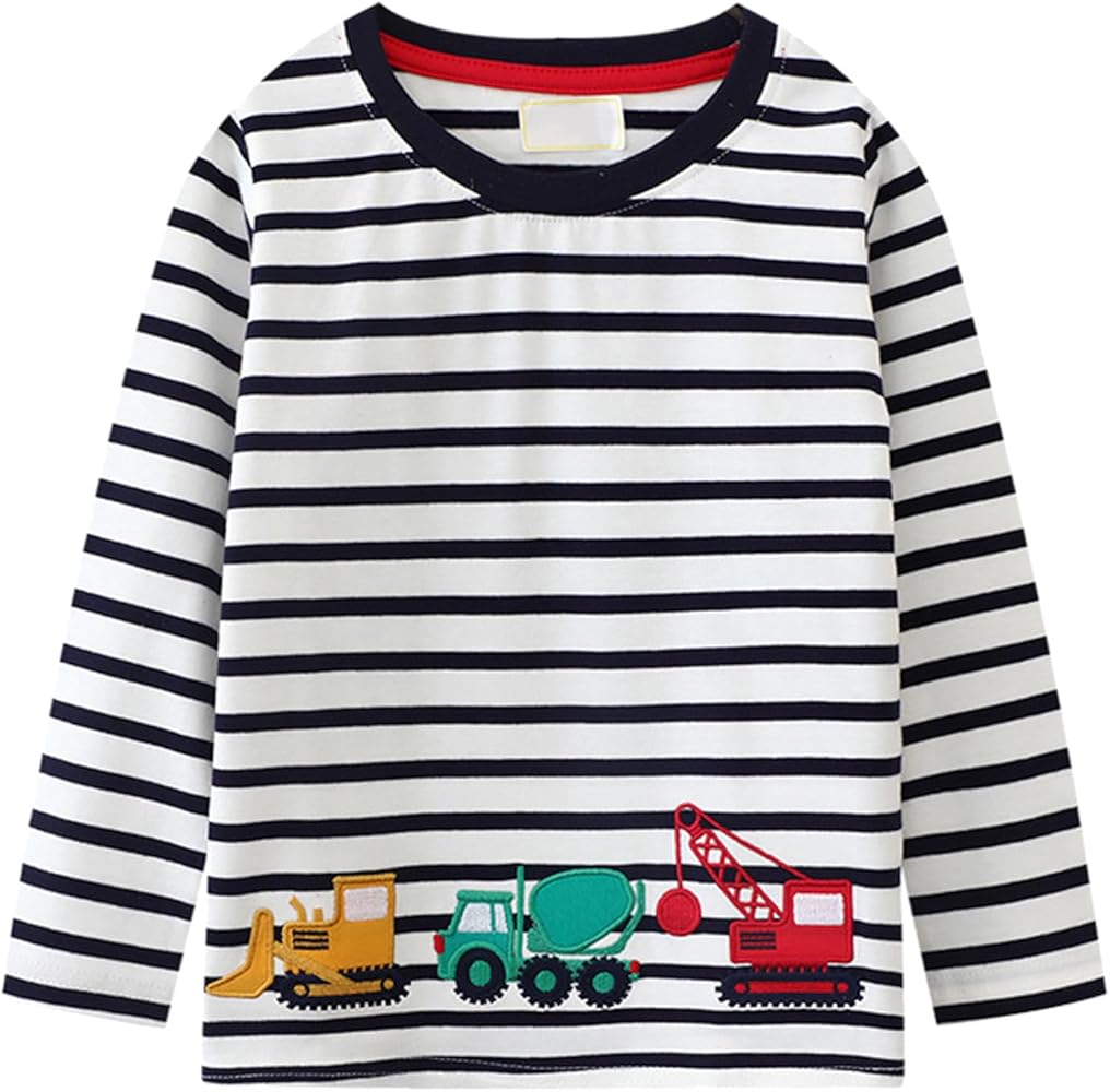 Toddler Baby Boys Girls Long Sleeve Cartoon Prints Shirt Tops Clothes Youth Compression Shirt