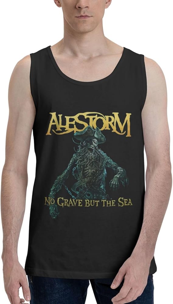 Alestorm Band Tank Top T Shirt Men's Summer Sleeveles Tee Fashion Exercise Vest Black