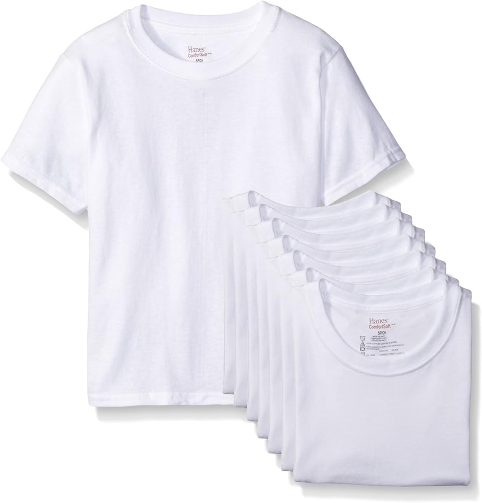 Hanes Boys 8-Pack Classics Crew Undershirt