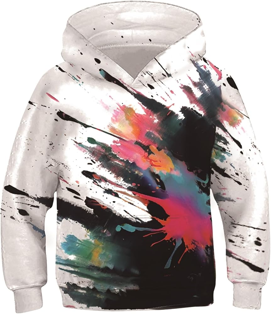 Idgreatim Boys Girls 3D Graphic Hoodie Long Sleeve Hooded Sweatshirt Fall Winter Casual Sport Pullover Size 6-16T